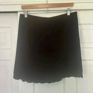 LOFT Scallop Edge Black Mini Skirt